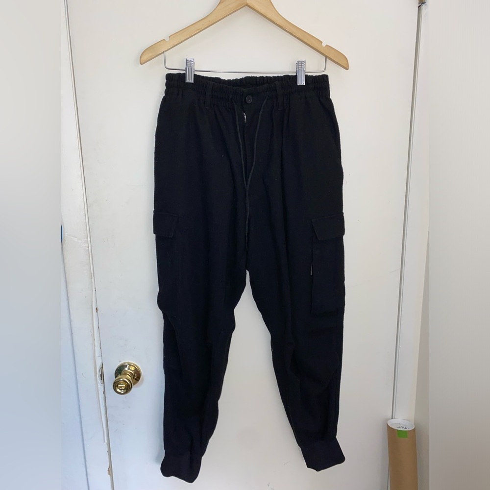 Y-3 Black Cargo Pants with Elastic Waistband